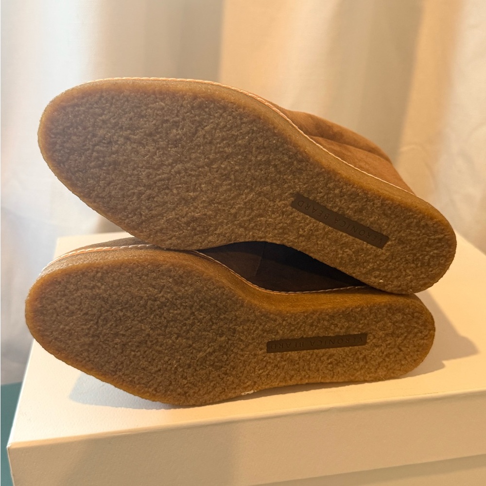 Veronica Beard Arlo Suede Wedge Booties - Hazelwood - Size 10 NWOT - Picture 7 of 9